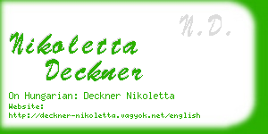 nikoletta deckner business card